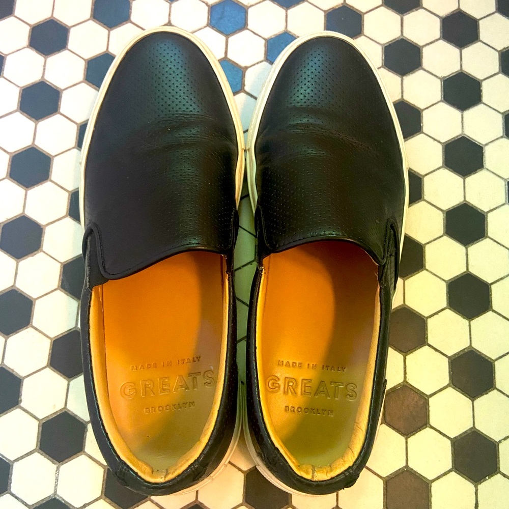Greats WOOSTER sneakers Nero slip on loafers black leather limited edition 8.5